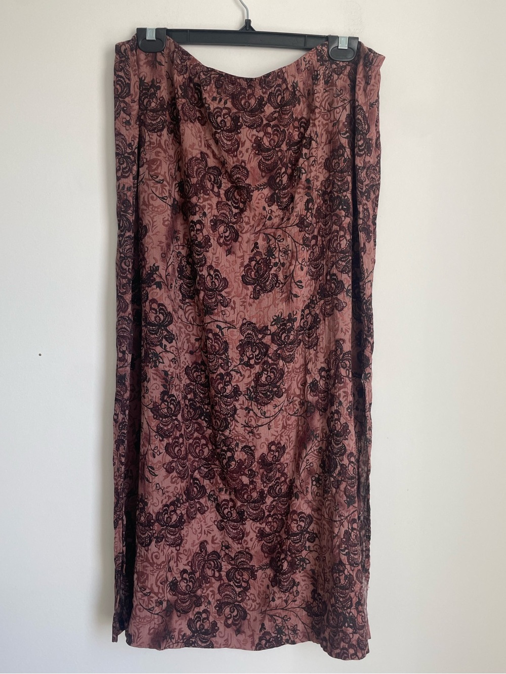 Van Heusen Pink Paisley Rayon Midi Skirt XL Whimsigoth Witchy 90s Grunge